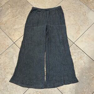 Auden Ribbed Knit Pajama Pants Womens M Charcoal Grey Wide Leg Loungewear Cozy